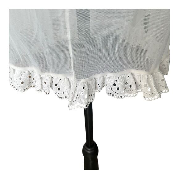 Delicates White Mesh Babydoll Lingerie Large - Picture 5 of 7